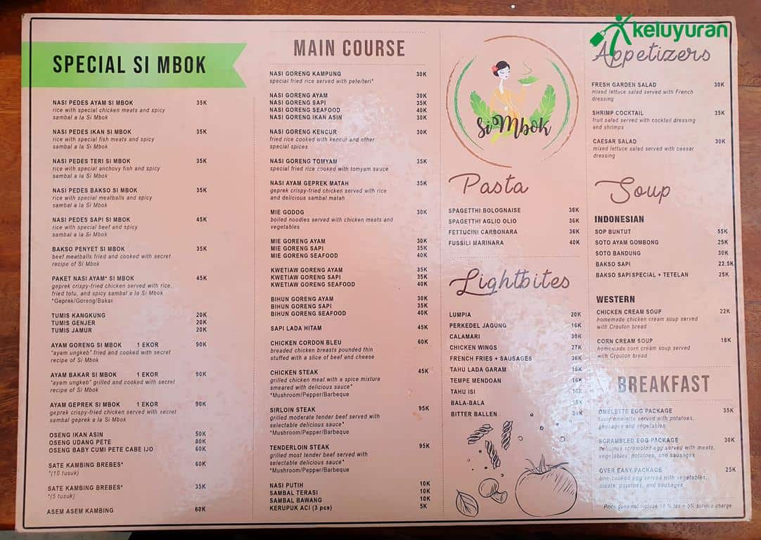 menu si mbok