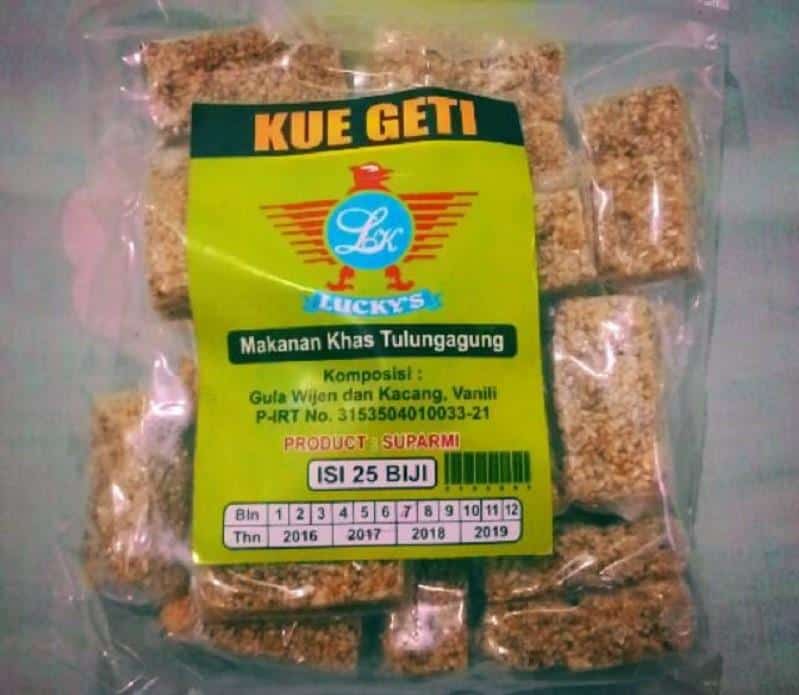 Geti, 1. Sompil, 2. Sego Bantingan, 3. Nasi Patik, 4. Kepiting Sambal Ijo, 5. Ayam Lodho Bakar, 6. Kue Sagon, 7. Pindang Terong Pedas, 8. Sredek, 9. Geti/ Enting, 10. Capar Tape