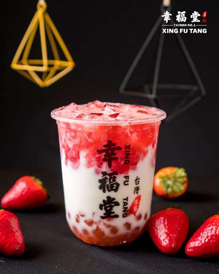 Strawberry boba milk, 1. Brown Sugar Milk, 2. Brown Sugar and Herbal Jelly Milk, 3. Sakura Matcha Latte, 4. Strawberry Boba Milk, 5. Brown Sugar Boba Milk Tea, 6. Matcha Boba Milk, 7. Soda dan Handmade Jelly, 8. Damascus Rose Tea, 9. Lemon Black Tea &amp; Lemon Green Tea, 10. Brown Sugar Boba Black Tea Latte, 1. Signature Pistachio with Brown Sugar Boba, 2. Panna Cotta Series