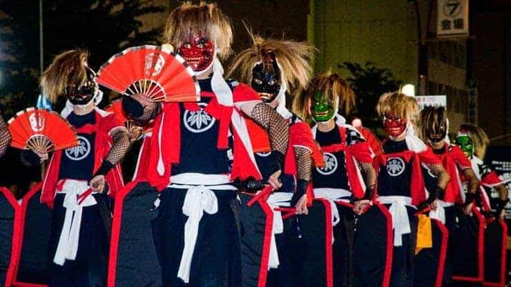 Onikenbai, 1. Kabuki, 2. Kasa Odori, 3. Bon Odori, 4. Noh Mai, 5. Onikenbai, 6. Nanazumai, 7. Wadaiko, 8. Arauma, 9. Nihon Buyo