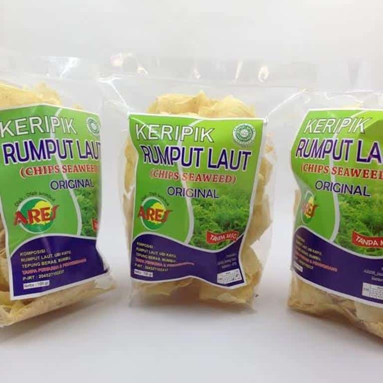 Kripik Rumput Laut, 1. Dodol Rumput Laut, 2. Terasi Lombok, 3. Stik Kangkung, 4. Kopi Prabe Lombok, 5. Kripik Rumput Laut, 6. Madu Sumbawa, 7. Sambal Encim, 8. Kerupuk Ceker Ayam, 9. Manisan Rumput Laut, 10. Kacang Mete Lombok