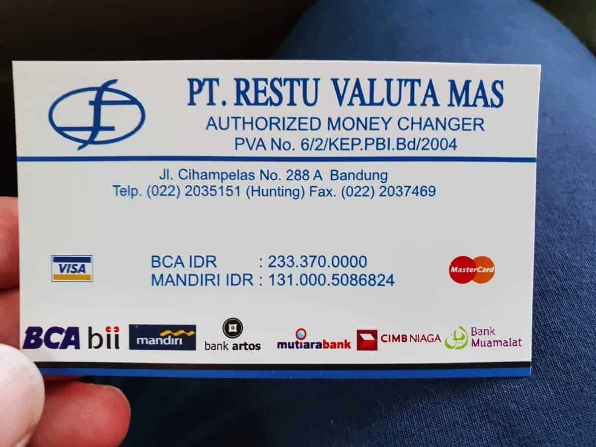 Restu Valuta Mas (Copy), 1. Golden Money Changer, 2. Dolarindo Money Changer, 3. Dolarasia Money Changer, 4. Smartdeal Money Changer, 5. Provaluta Mas Money Changer, 6. PT Tidjara Sakurai Money Changer, 7. Restu Valuta Mas, 8. Aria Jaya Lestari Money Changer, 9. DWIPA Mulya Money Changer, 10. Bank Nasional
