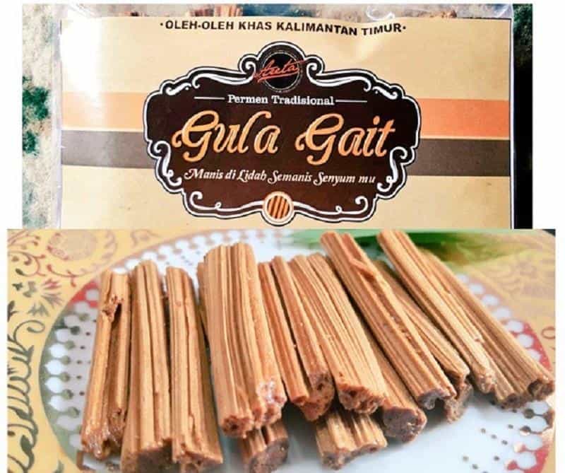 Gula Gait, 1. Keminting, 2. Amplang, 3. Gula Gait, 4. Bolu Gulung Durian Panglima, 5. Lempok Durian, 6. Iwak Rabuk, 7. Abon kepiting, 8. Kacang Bawang Cap Jempol, 9. Jajak Cincin, 10. Kue Ilat Sapi