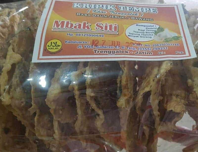 Kripik Tempe, 1. Ikan Asap Prigi, 2. Geti Wijen, 3. Alen-Alen, 4. Kripik Sale Pisang, 5. Kripik Tempe, 6. Kue Manco, 7. Sego Tiwul, 8. Bandrex