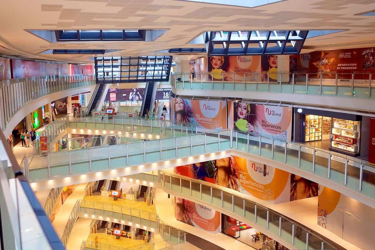 NU Sentral, 1. Pavillion Kuala Lumpur, 2. Berjaya Times Square, 3. Mid Valley Megamall, 4. Sungei Wang Plaza, 5. Low Yat Plaza Shopping Mall, 6. The Gardens Mall, 7. Starhill Gallery, 8. Suria KLCC, 9. Quill City Mall, 10. NU Sentral