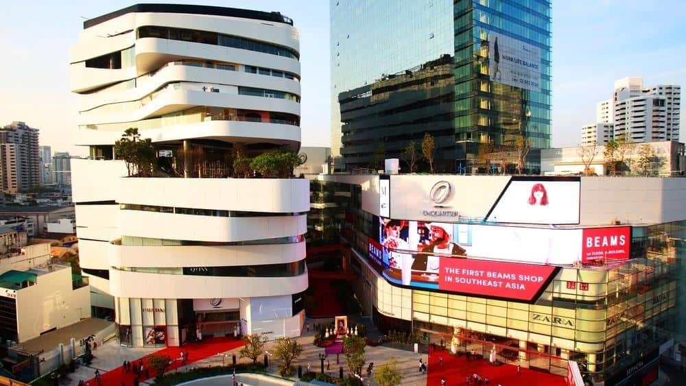 EmQuartier, 1. Platinum Fashion Mall, 2. Pantip Plaza, 3. Central World, 5. Amarin Plaza, 6. ICONSIAM, 7. Terminal 21, 8. Siam Paragon, 9. Emporium, 10. EmQuartier