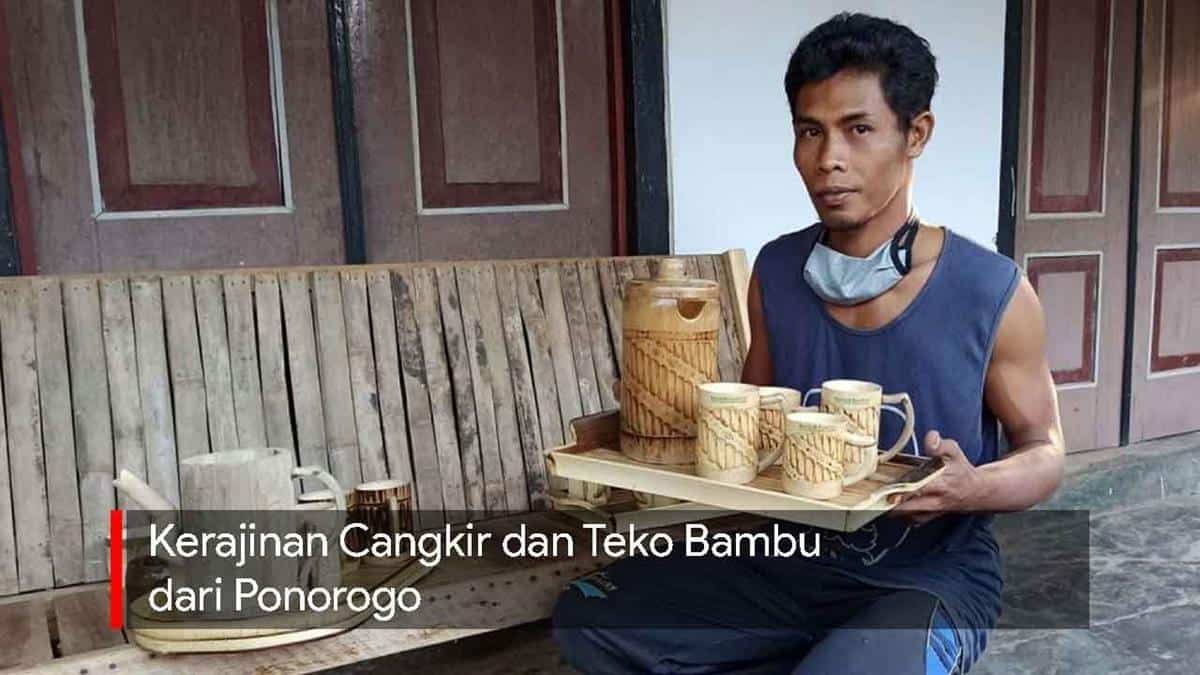 Kerajinan Bambu, 1. Jenang Mirah, 2. Thoring, 3. Bumbu Rujak Petis Welirang, 4. Madu Mongso, 5. Getuk Golan, 6. Topi Caping, 7. Topeng Reog Mini, 8. Gerabah Plancungan, 9. Kerajinan Bambu, 10. Rompi Khas Ponorogo