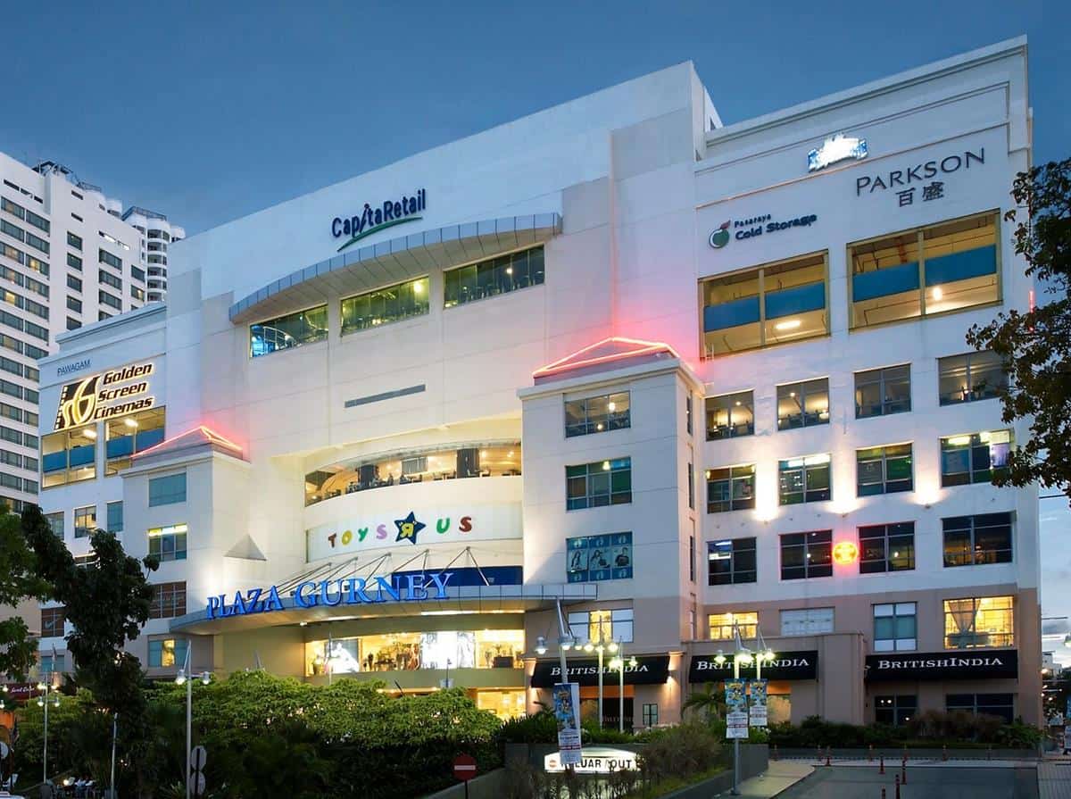 Plaza Gurney, 1. 1st Avenue Mall, 2. Gurney Paragon, 3. Queensbay Mall, 4. Plaza Gurney, 5. Komtar, 6. Island Plaza, 7. Prangin Mall, 8. Penang Plaza, 9. Penang Time Square, 10. Straits Quay