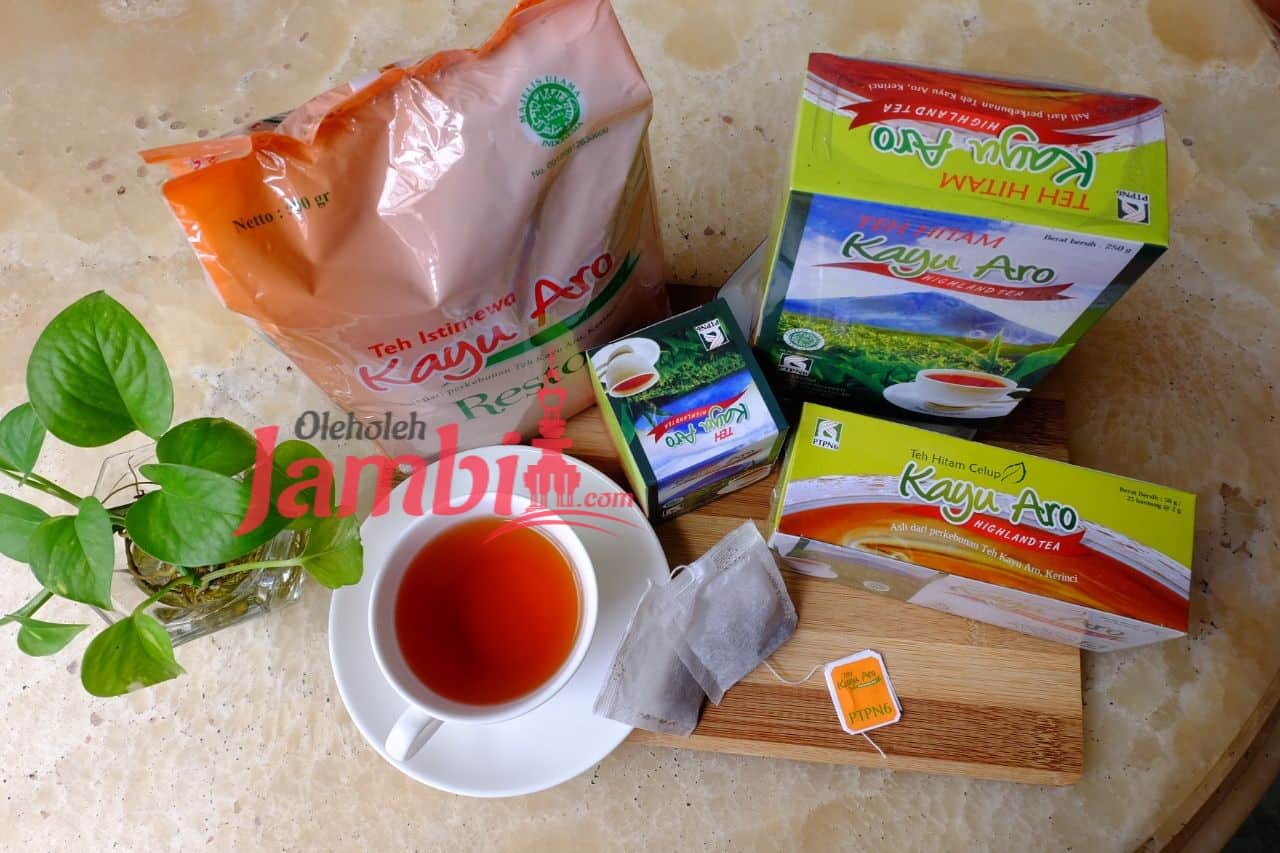 Teh Kajoe Aro, 1. Jus Pinang, 2. Teh Kajoe Aro, 3. Kopi AAA, 4. Kopi Tuak Khas Jambi Tulo, 5. Air Kawa Khas Kerinci, 6. Sirup Kayu Manis Khas Kerinci