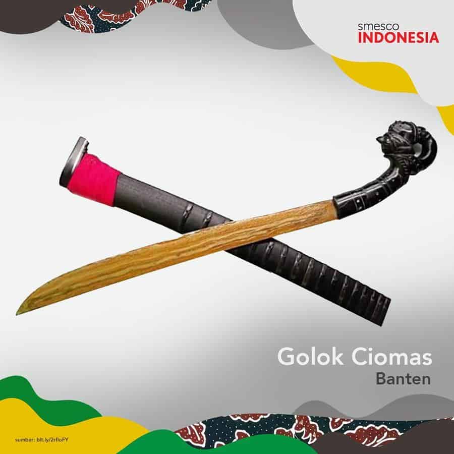 Golok Ciomas, 1. Sate Bandeng, 2. Emping Melinjo, 3. Kue Gipang, 4. Nasi Sumsum, 5. Kue Pasung, 6. Batik Serang, 7. Gerabah Bumi Jaya, 8. Gerabah Bandulu, 9. Golok Ciomas, 10. Kerajinan Pelepah Pisang