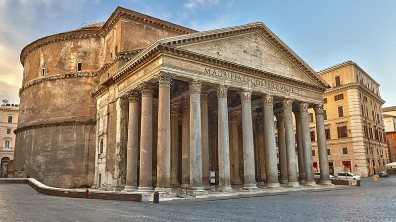 Pantheon, 1. Pantheon, 2. Forum Romanum, 3. Herculaneum, 4. Ostia Antica, 5. Pompeii, 6. Colosseum, 7. Villa Hadrian, 8. Villa Dei Quintili, 9. Bath of Caracalla, 10. Arena Di Verona