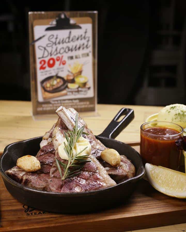 aussie lamb chop, 1. US Black Angus Sirloin Steak, 2. Wagyu Saikoro Steak, 3. Aussie Lamb Chop, 4. American Fish &amp; Chip, 5. Norwegian Salmon Steak, 6. Cowboys Steak, 7. Chicken Melt, 8. Salmon Teriyaki, 9. Seafood Platter, 10. Chicken Cream Soup