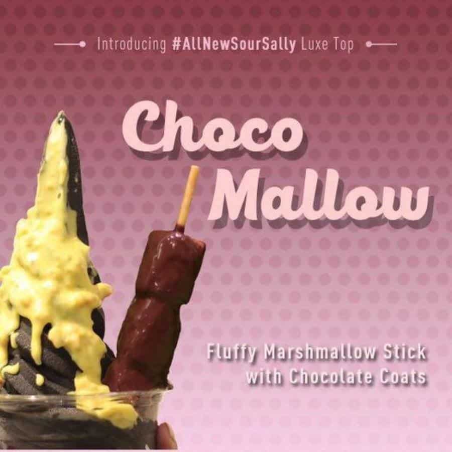 Pilihan Tipe Yogurt dan Cara Memesan, Pilihan Ukuran/Tempat, Pilihan Topping, Menu Sour Sally
