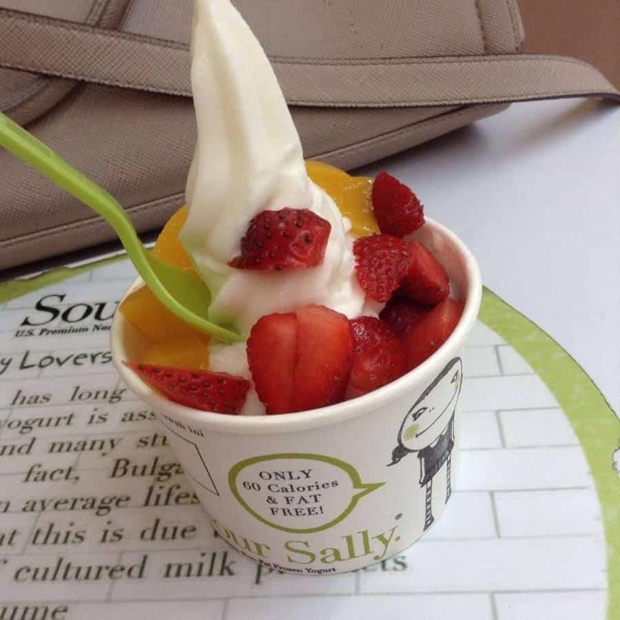 Pilihan Tipe Yogurt dan Cara Memesan, Pilihan Ukuran/Tempat, Pilihan Topping, Menu Sour Sally