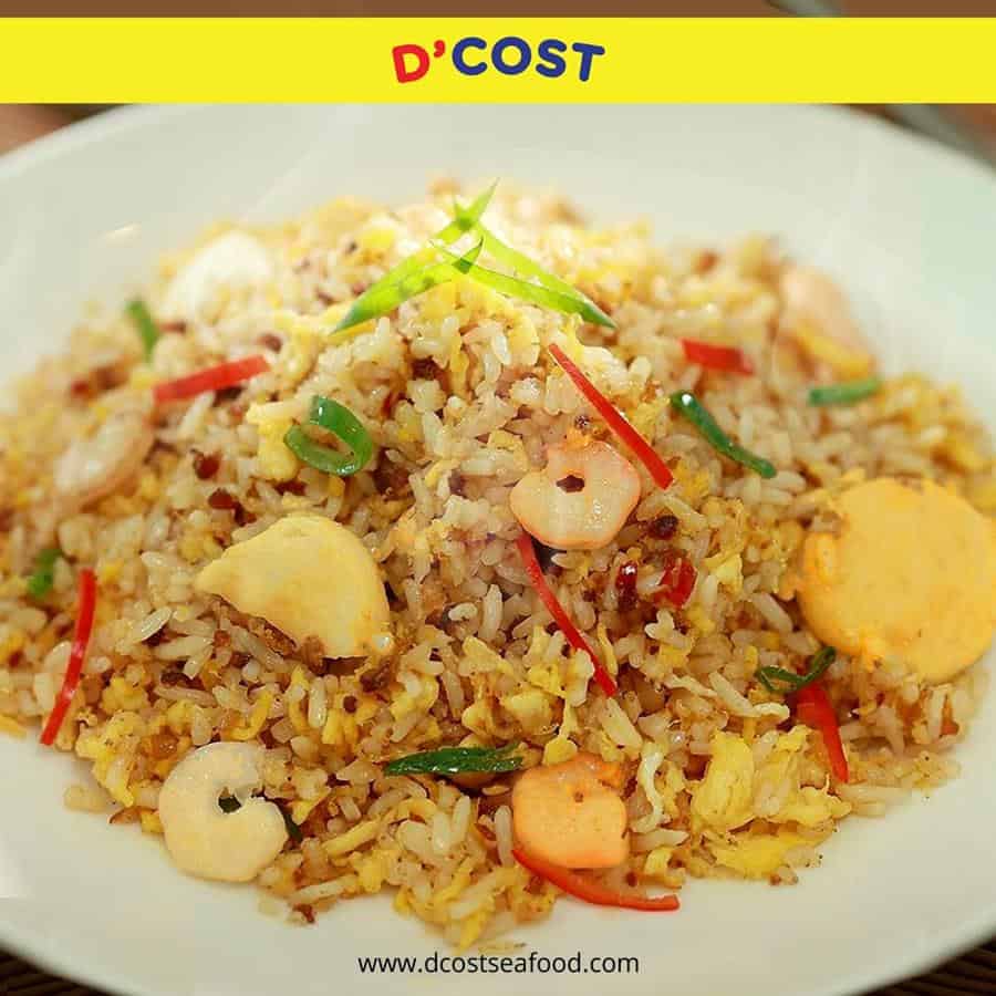 nasi goreng seafood, 1. Nasi Goreng Seafood, 2. Kepiting Saus Padang, 3. Cumi Goreng Tepung Saus Telur Asin, 4. Udang Bakar Kecap, 5. Tahu Jepang Saus Tiram, 6. Omelette Seafood, 7. Cumi Bakar Kecap, 8. Ikan Fillet Saus Mangga, 9. Gurami Bakar Pedas, 10. Cumi Saus Padang, 11. Honey Chicken Wings, 12. Ayam Goreng Rempah