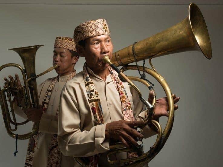 Tanjidor, 1. Marawis, 2. Kecrek, 3. Rebana Ketimpring, 4. Tamborin, 5. Tanjidor, 6. Gambus, 7. Gendang, 8. Tehyan, 9. Ningnong, 10. Akordeon