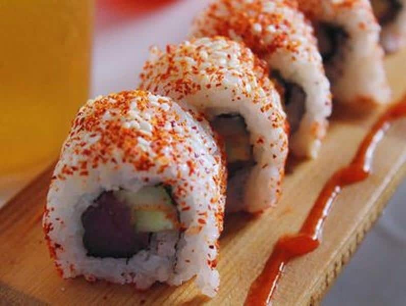 Salmon Spicy Roll, 1. Crunchy Roll, 2. Paket OTW OK, 3. Salmon Spicy Roll, 4. Red Riot Roll, 5. Black Dragon Roll, 6. Salmon Mentai Roll, 7. Salmon Maki, 8. Tomyum Ramen, 9. Mozarice Mentai Chicken Katsu, 10. Mix Special Festival