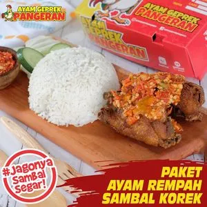 paket ayam rempah_, 1. Ayam Geprek Sambal Korek, 2. Ayam Geprek Sambal Cikur, 3. Ayam Geprek Sambal Daun Jeruk, 4. Ayam Goreng Sambal Matah, 5. Ayam Geprek Saus Keju, 6. Ayam Geprek Sambal Buto Ijo, 7. Paket PEKA, 8. Seru Box Dory Sambal Matah, 9. Ayam Geprek Sambal Lava, 10. Paket Ayam Rempah, 11. Nasi Koplo, 12. Bebek Geprek