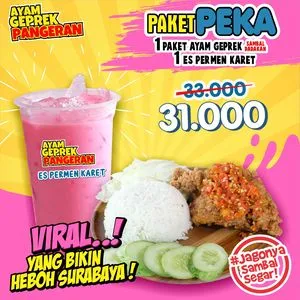 paket peka_, 1. Ayam Geprek Sambal Korek, 2. Ayam Geprek Sambal Cikur, 3. Ayam Geprek Sambal Daun Jeruk, 4. Ayam Goreng Sambal Matah, 5. Ayam Geprek Saus Keju, 6. Ayam Geprek Sambal Buto Ijo, 7. Paket PEKA, 8. Seru Box Dory Sambal Matah, 9. Ayam Geprek Sambal Lava, 10. Paket Ayam Rempah, 11. Nasi Koplo, 12. Bebek Geprek