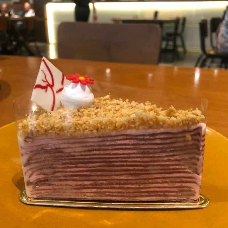 red velvet mille crepe, 1. Spicy Salmon Aglio Olio/Matah, 2. Thai Beef Sandwich, 3. Tenderloin Rendang, 4. Broiled Salmon, 5. Dessert Colenak Butterscotch, 6. Macha Missu, 7. Big Breakfast, 8. Chicken Maryland, 9. Beef &amp; Mushroom Carbonara Sandwich, 10. Saikoro Beef Steak, 11. Pizza Ai Funghi, 12. Red Velvet Mille Crepe, 13. Apple Mouse
