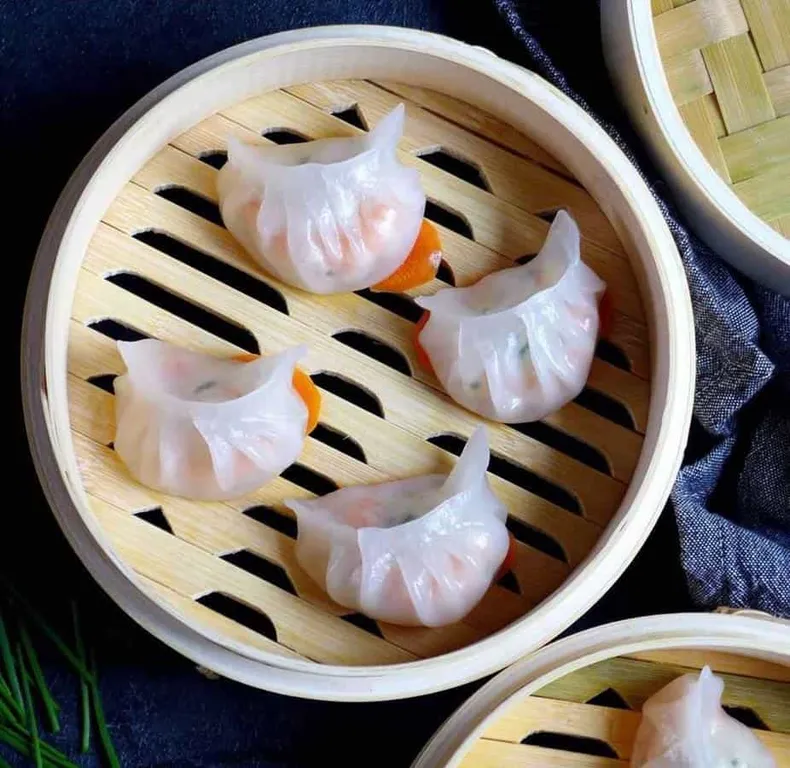 Har Gow, 1. Tangbao, 2. Sheng Jian, 3. Jiao Zi, 4. Goutie, 5. Wonton, 6. Siu Mai, 7. Cha Siu Bao, 8. Tangyuan, 9. Har Gow, 10. Bao Zi