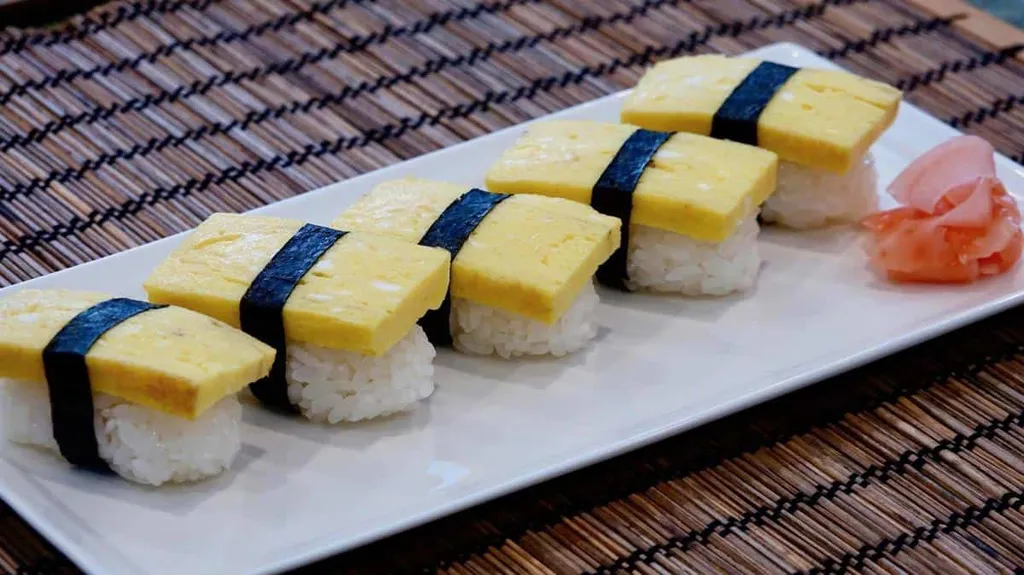 Tamago Nigiri Sushi_, 1. Chawanmushi, 2. Tamago Nigiri Sushi, 3. Tamagodon, 4. Tenshindon, 5. Onsen Tamago, 6. Tamagoyaki, 7. Oyakodon, 8. Omurice, 9. Kinshi Tamago, 10. Tamago Kake Gohan