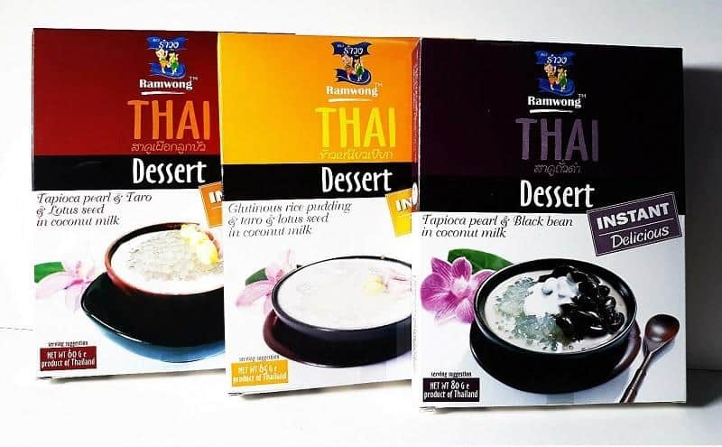 1. Thai Experiences Gift Set, 2. Sabun Beras Khas Thailand, 3. Keripik Durian, 4. Mango Cake, 5. Pad Thai Instant, 6. Kerupuk Kelapa, 7. Permen Susu, 8. Beras Melati Thailand, 9. Kacang Koh-Kae , 10. Thailand Dessert Set