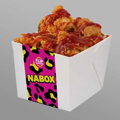 nabox gochujang__1, 1. Smashed Beef Burger Welfare, 2. Double Smashed Cheese Burger, 3. Double Hotness Chicken Burger, 4. Beef Strips & Cheese Tots Fries, 5. Smacker, 6. Fish Burger , 7. Cheese Burger, 8. Nabox Gochujang, 9. Flip Wings, 10. Es Kopi Susu Flip