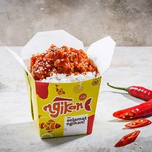 ngikan rice box_, 1. Ngikan Sambal Woku, 2. Ngikan Sambal Oseng Mercon, 3. Ngikan Sambal Acar Kuning, 4. Ngikan Sambal Matah, 5. Ngikan Salero Padang, 6. Ngikan Mie Goreng, 7. Ngikan Rice Box, 8. Ngikan Pop, 9. Ngikan Nasi Lamongan Kandas, 10. Happy Box Ngudang