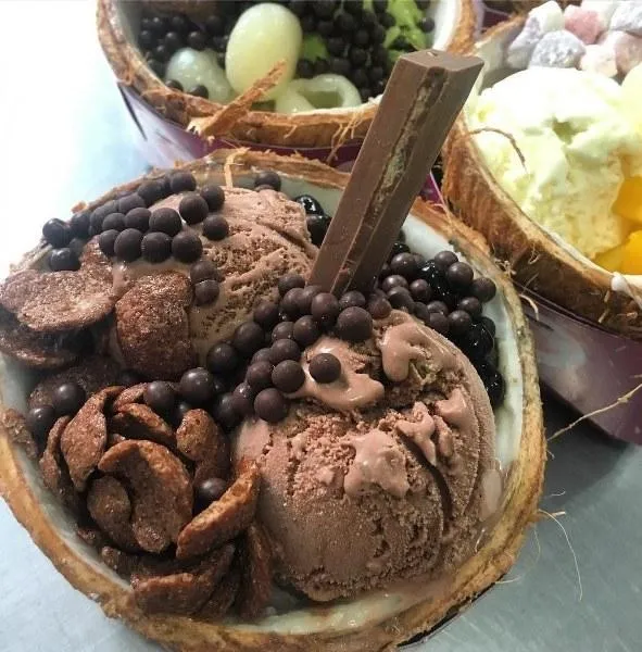 Coconut Delight with Chocolate Ice Cream, Pilihan Es Krim, Pilihan Pudding, Pilihan Topping, Rekomendasi Menu Paling Enak di Mangkok Manis