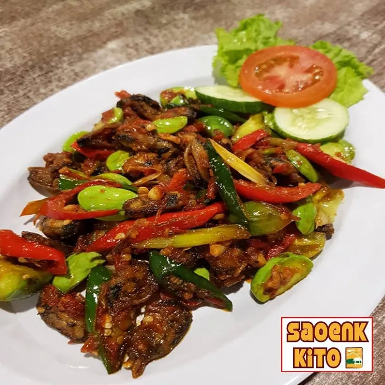 Kerang Ongseng Pete, 1. Udang Masak Telor Asin, 2. Ayam Kremes, 3. Nasi Uleg Suwir Ayam, 4. Gurame Asam Manis, 5. Buncis Ongseng, 6. Ikan Asin Balado, 7. Paket Bebek Kremes, 8. Kerang Ongseng Pete, 9. Empal Cobek Mertua, 10. Sate Ayam