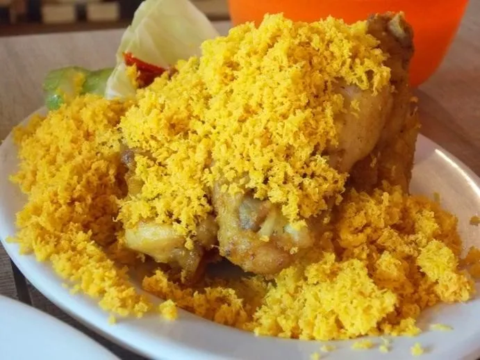 Paket Bebek Kremes, 1. Udang Masak Telor Asin, 2. Ayam Kremes, 3. Nasi Uleg Suwir Ayam, 4. Gurame Asam Manis, 5. Buncis Ongseng, 6. Ikan Asin Balado, 7. Paket Bebek Kremes, 8. Kerang Ongseng Pete, 9. Empal Cobek Mertua, 10. Sate Ayam