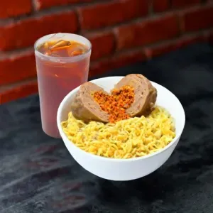 1. Indomie Upnormal, 2. Nasi Beef Sambal Domba Membara, 3. Nasi Cibi, 4. Aneka Roti Bakar, 5. Nasi Chili Chicken, 6. Pisang Bakar, 7. Nasi Goreng Rempah Triad, 8. Aneka Minuman Latte, 9. Si Eko, 10. Pandan Series, 11. Cireng Saus Spesial Upnormal, 1. Nasi Sapi Rica, 2. Indomie Carbonara with Chicken Skin, 3. Paket Indomie Bakso Besar, 4. Es Kopi Senang Hati