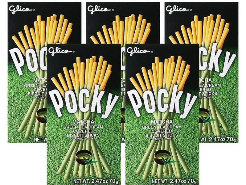 Pocky, 1. Pocky, 2. Royce Nama Chocolate, 3. Sanko Seika Cheese Almond , 4. Meiji Takenoko no Sato dan Kinoko no Yama, 5. Kameda Seika Soft Salad, 6. Matcha KitKat, 7. Alfort Mini Chocolate, 8. Kabukiage Rice Crackers , 9. Calbee Potato Chips, 10. Tokyo Banana Roar