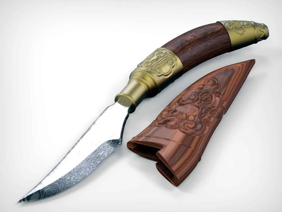 Pisau Tiuk, 1. Keris Tayuhan, 2. Trisula , 3. Penampad, 4. Wedhung, 5. Kandik, 6. Pisau Tiuk , 7. Blakas, 9. Caluk, 10. Tombak