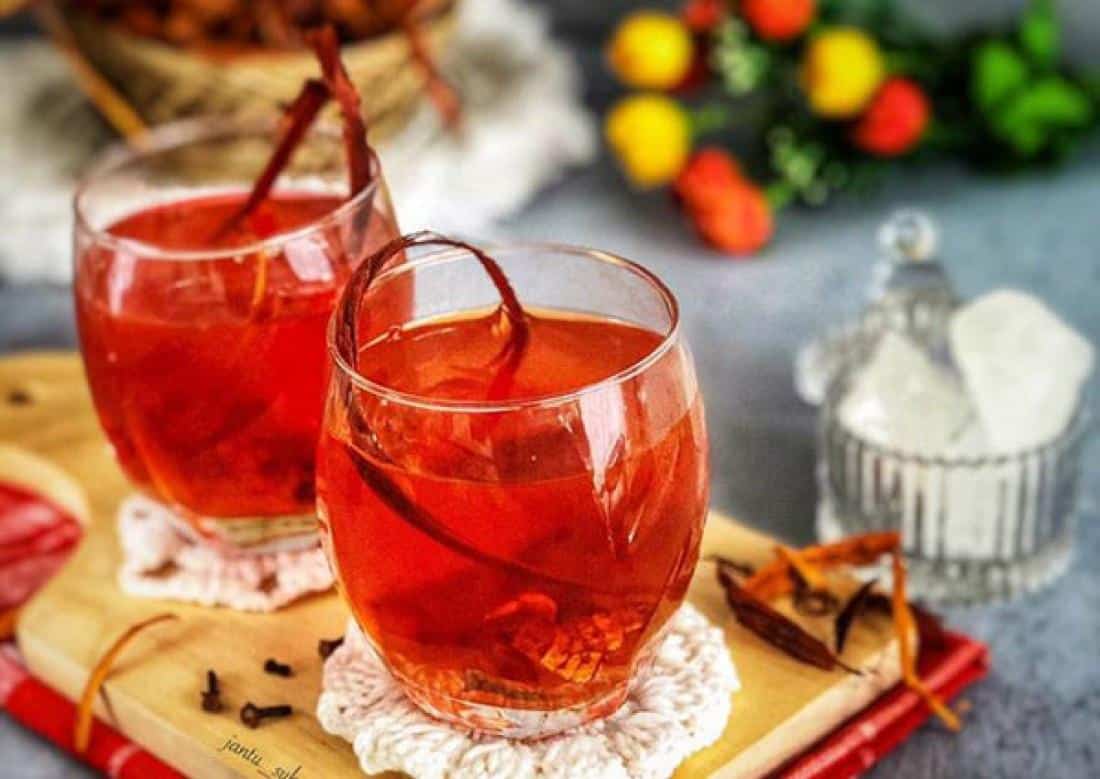 1. Es Kacang Merah, 2. Teh Secang, 3. Es Jagung, 4. Sarsaparilla, 5. Soda Sugus, 6. Kopi Besemah
