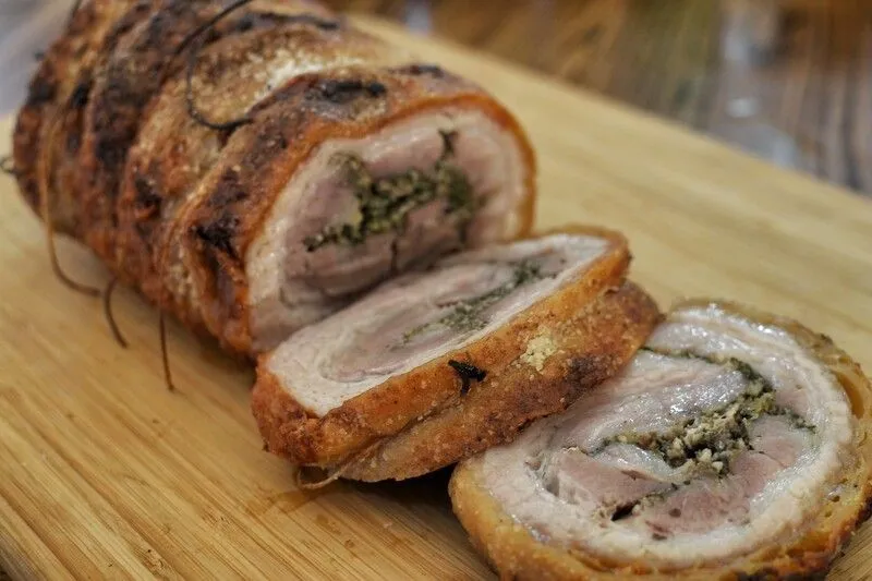 Porchetta, 1. Bouillabaisse, 2. Tomates la Monegasque, 3. Socca, 4. Stocafi, 5. Gnocchi, 6. Barbajuan, 7. Pissaladiere, 8. Pan Bagnat, 9. Galapian, 10. Porchetta