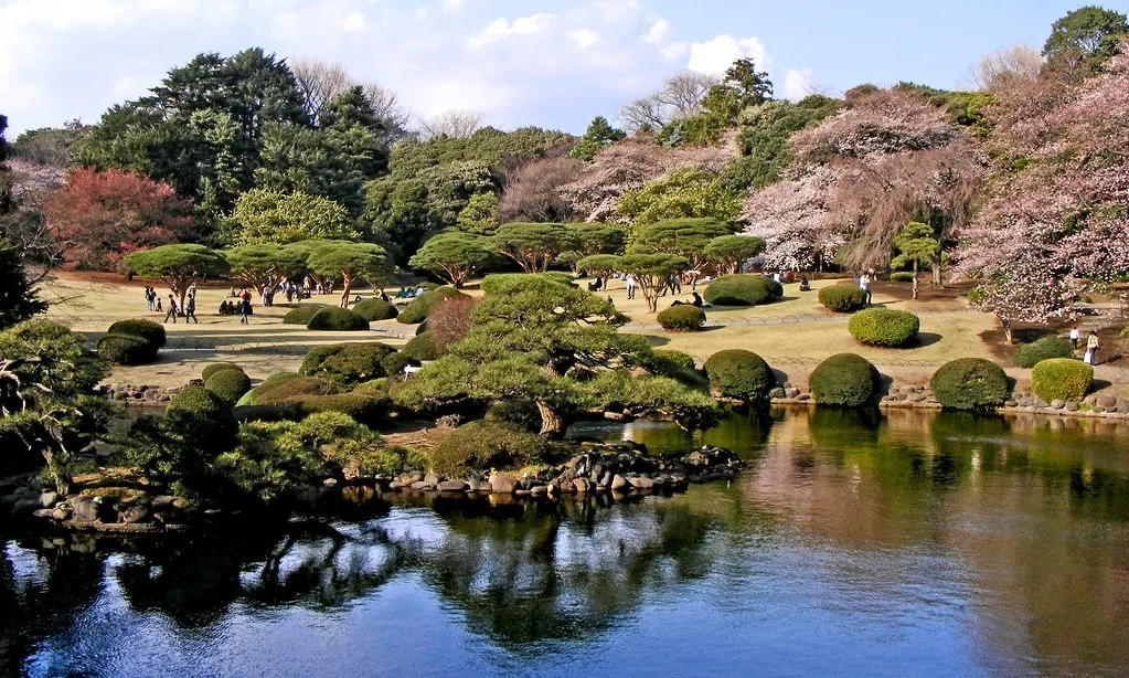 Shinjuku Gyoen, 1. Shinjuku Gyoen, 2. Taman Ueno, 3. Taman Yoyogi, 4. Taman Showa Kinen, 5. Taman Shiba, 6. Taman Kasai Rinkai, 7. Taman Tepi Laut Odaiba, 8. Taman Timur Istana Kekaisaran, 9. Taman Inokashira, 10. Taman Rikugien