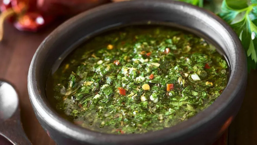 Chimichurri, 1. Asado, 2. Lomo de llama, 3. Milanesa, 4. Chimichurri, 5. Matambre Arrollado, 6. Parrilla, 7. Revuelto de Gramajo, 8. Locro, 9. Quinoa Salad, 10. Provoleta