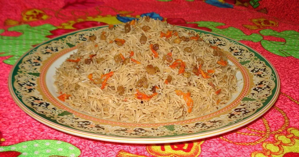 Kabuli Pulao, 1. Kabuli Pulao, 2. Mastawa, 3. Lavash, 4. Maas Pulao, 5. Bolani, 6. Chopan Kabob, 7. Mantu (Manto), 8. Kofta Challow, 9. Shord Nakhod, 10. Aush