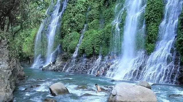 Air Terjun Bidadari, 1. Air Terjun 7 Tingkat, 2. Air Terjun Gunung Nyawe, 3. Air Terjun Bidadari, 4. Air Terjun Maung, 5. Air Terjun Goa Mata, 6. Air Terjun Perigi, 7. Air Terjun Bale, 8. Air Terjun Ujan Panas