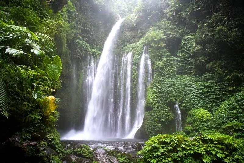 Air Terjun Ujan Panas, 1. Air Terjun 7 Tingkat, 2. Air Terjun Gunung Nyawe, 3. Air Terjun Bidadari, 4. Air Terjun Maung, 5. Air Terjun Goa Mata, 6. Air Terjun Perigi, 7. Air Terjun Bale, 8. Air Terjun Ujan Panas