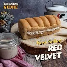 Roti Gedhe Red Velvet, 1. Roti Gedhe Coklat, 2. Roti Gedhe Oreo, 3. Roti Gedhe Red Velvet, 4. Roti Gedhe Tiramisu, 5. Roti Gedhe Nucomaltine, 6. Roti Gedhe Blueberry, 7. Roti Gedhe Macchiato, 8. Roti Gedhe Green Tea, 9. Roti Gedhe Durian Real Fruit, 10. Roti Gedhe Abon Mayo