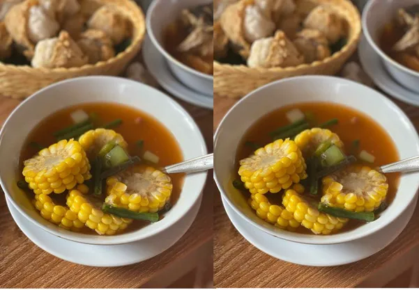 Sayur Asem, 1. Ayam Cabe Ijo, 2. Gurame Hot Plate, 3. Karedok, 4. Iga Bakar Madu, 5. Tahu Krispi, 6. Kangkung Hot Plate, 7. Udang Masak Telor Asin, 8. Bebek Cobek Mertua, 9. Sayur Asem, 10. Kerang Onseng Pete