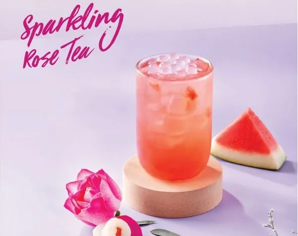 Sparkling Rose Tea, 1. Cold Brew Black, 2. Iced Americano, 3. Latte Fredo, 4. Caffee Latte, 5. Signature Mocha Frappe, 6. Hanami Latte, 1. Lush Pink Dragon Fruit, 2. Sparkling Rose Tea, 3. Green Tea Latte, 4. Brew Hibiscus Tea, 5. Cookies & Cream Frappe