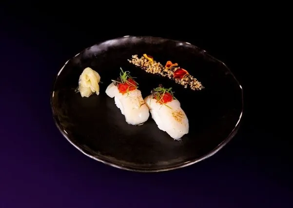 Hotate Truffle, 1. Lomo Saltodo, 2. Asado, 3. Ceviche Wasabi, 4. Pulpo Al Olivo, 5. Pulpo Ala Basra, 6. Suspiro Nikkei, 7. Duck Gyoza, 8. Hotate Truffle, 9. Chupe Udon, 10. Tuna Foie Gras, 11. Nikudito, 12. Henshin Wagyu