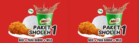 Paket Sholeh 1, 1. Paket Geprek, 2. Paket Matah, 3. Paket Fried Chicken, 4. Paket Sholeh, 5. Ayam Saus Rempah, 6. Sandwich Tempe, 7. Chicken Steak