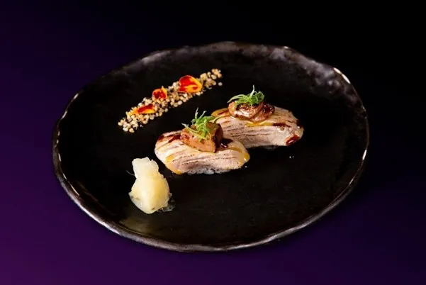 Tuna Foie Gras, 1. Lomo Saltodo, 2. Asado, 3. Ceviche Wasabi, 4. Pulpo Al Olivo, 5. Pulpo Ala Basra, 6. Suspiro Nikkei, 7. Duck Gyoza, 8. Hotate Truffle, 9. Chupe Udon, 10. Tuna Foie Gras, 11. Nikudito, 12. Henshin Wagyu