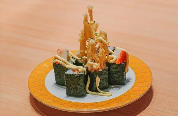 Tower Roll Sushi, 1. Kani Mentai Sushi, 2. Beef Teriyaki Maki, 3. Ebi Tempura Salad, 4. Tower Roll Sushi, 5. Gekikara Tori Roll, 6. Spicy Tori Mayo, 7. Aburi Maguro Sushi, 8. Teriyaki Mentai Rice, 9. Spicy Tofu Sushi, 10. Unagi Cheese Fried, 11. Inari Salmon Karaage, 12. Spicy Hana Sushi