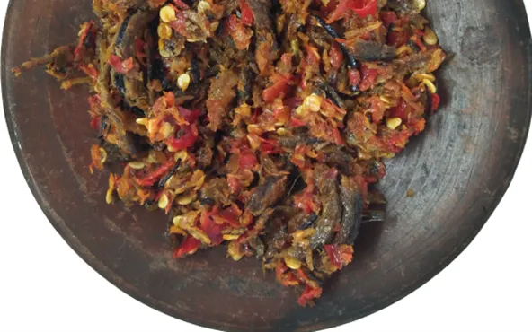 Sambal Belut, 1. Sambal Bajak, 2. Sambal Bawang, 3. Sambal Gongso, 4. Sambal Belut, 5. Sambal Gobal Gabul, 6. Sambal Kecap, 7. Sambal Mangga Muda, 8. Sambal Nanas Muda, 9. Sambal Tahu, 10. Sambal Tempe, 11. Sambal Teri, 12. Sambal Tomat, 13. Sambal Terasi Ijo, 14. Sambal Cumi